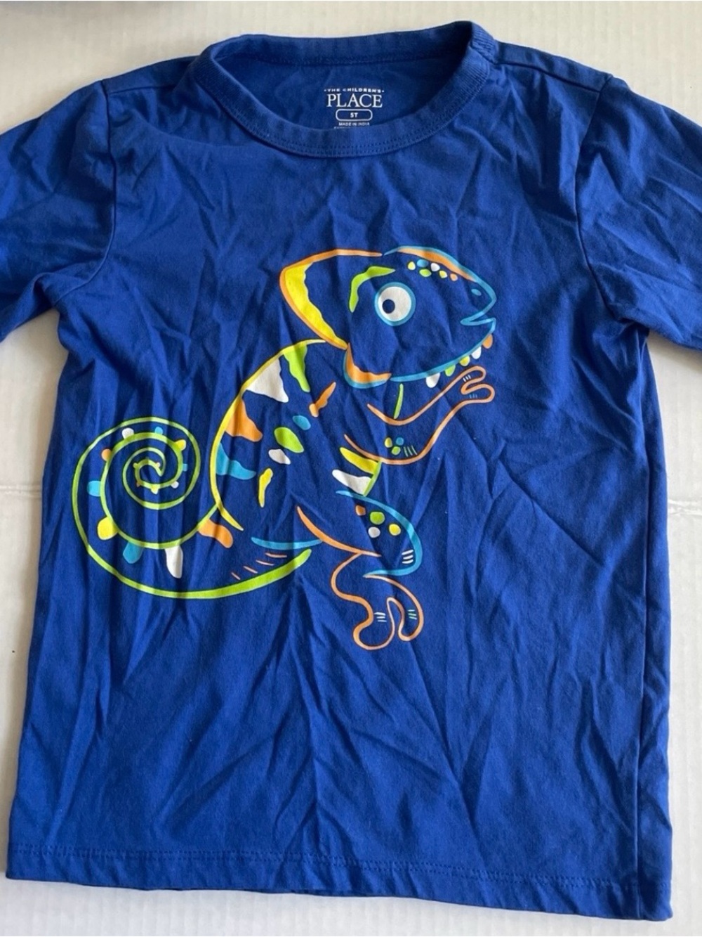 Boys Blue Chameleon Graphic T-shirt Children’s Place 5T